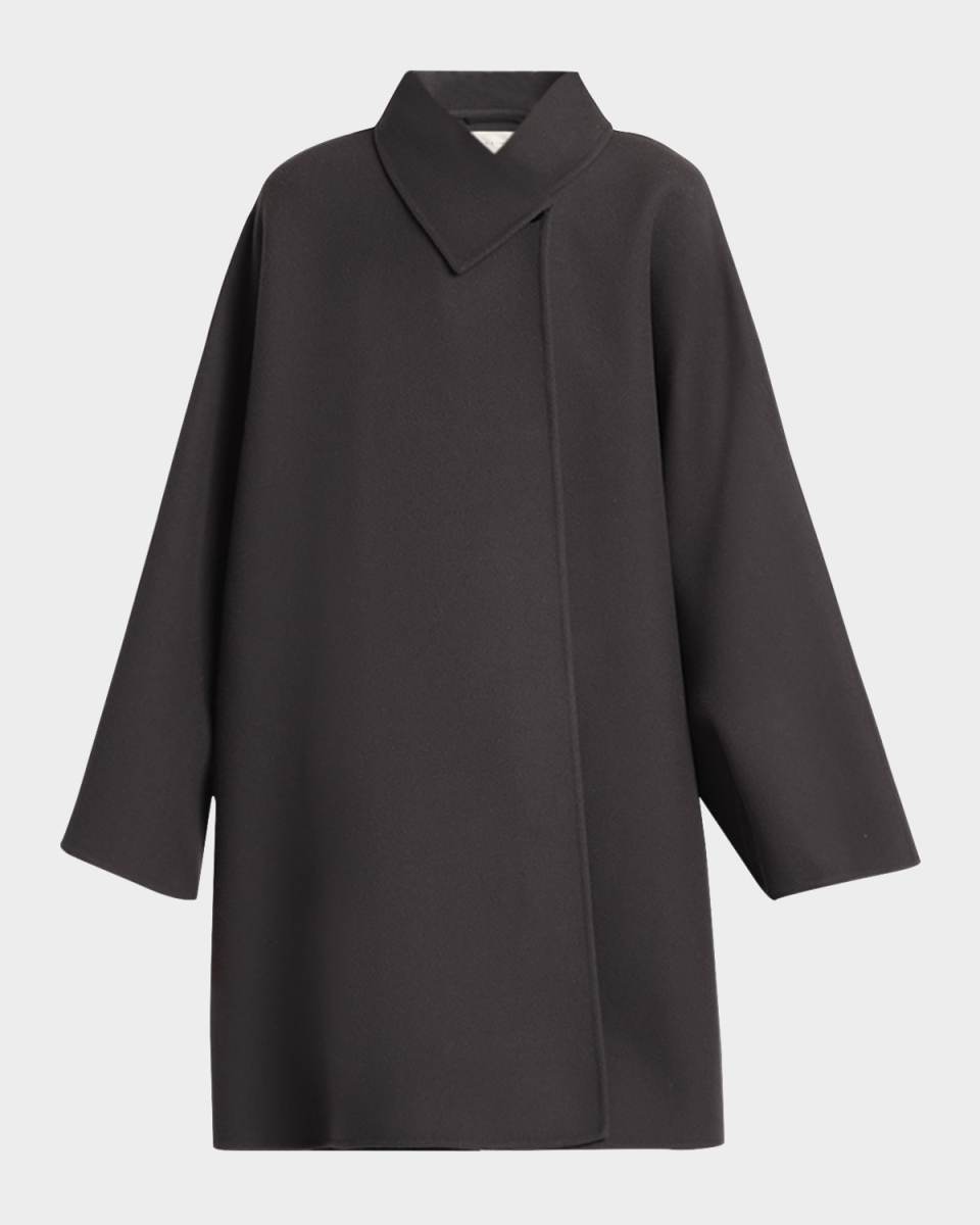 August Single-Breasted Wool-Silk Coat